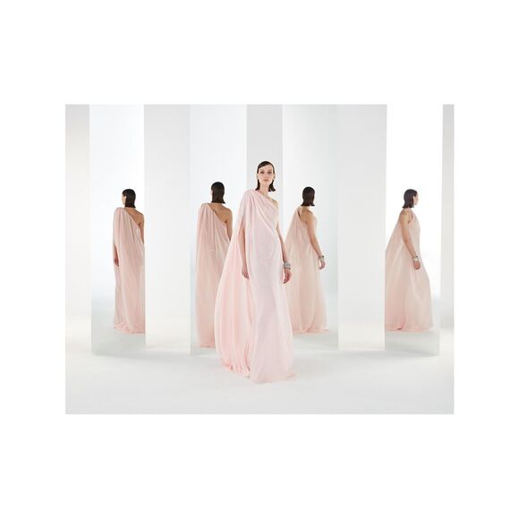 OZGUR MASUR One-Shoulder & Cape-Back Gown Size 38(US 6) $1895 - Picture 1 of 10